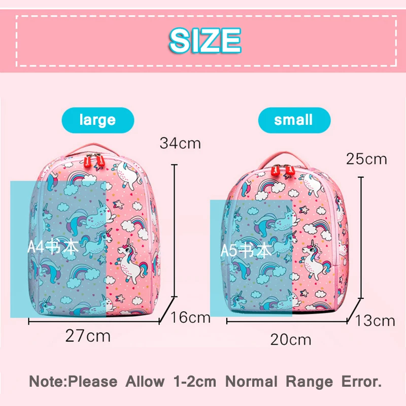 Детский Школьный рюкзак 3D мультяшный Радужный Единорог детский для маленьких