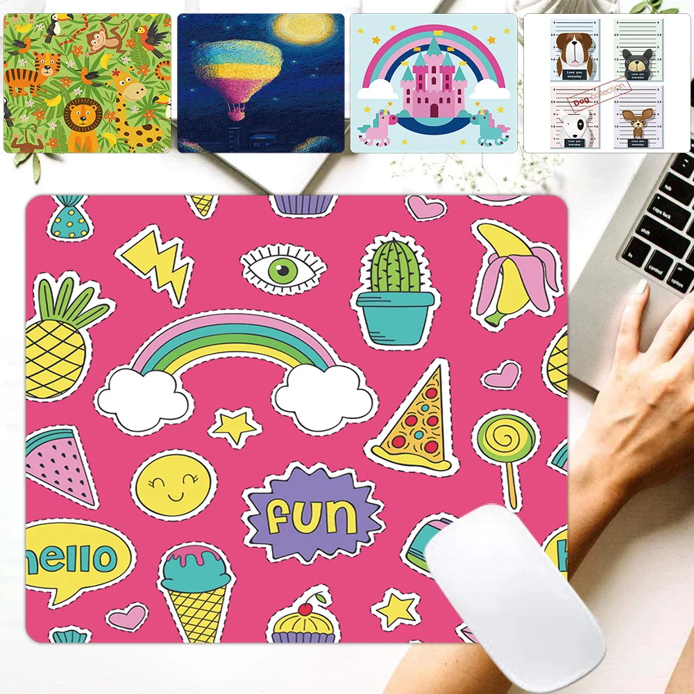 

Antislip Mousepad PU Leather Computer Mousepad Cute Cartoon Pattern Office Home Laptop/PC Mat Universal 25x21cm Mouse Mat