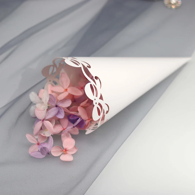 10/50/80 шт. Белая Мини коническая бумажная трубка цветок свадебное чистое и свежее