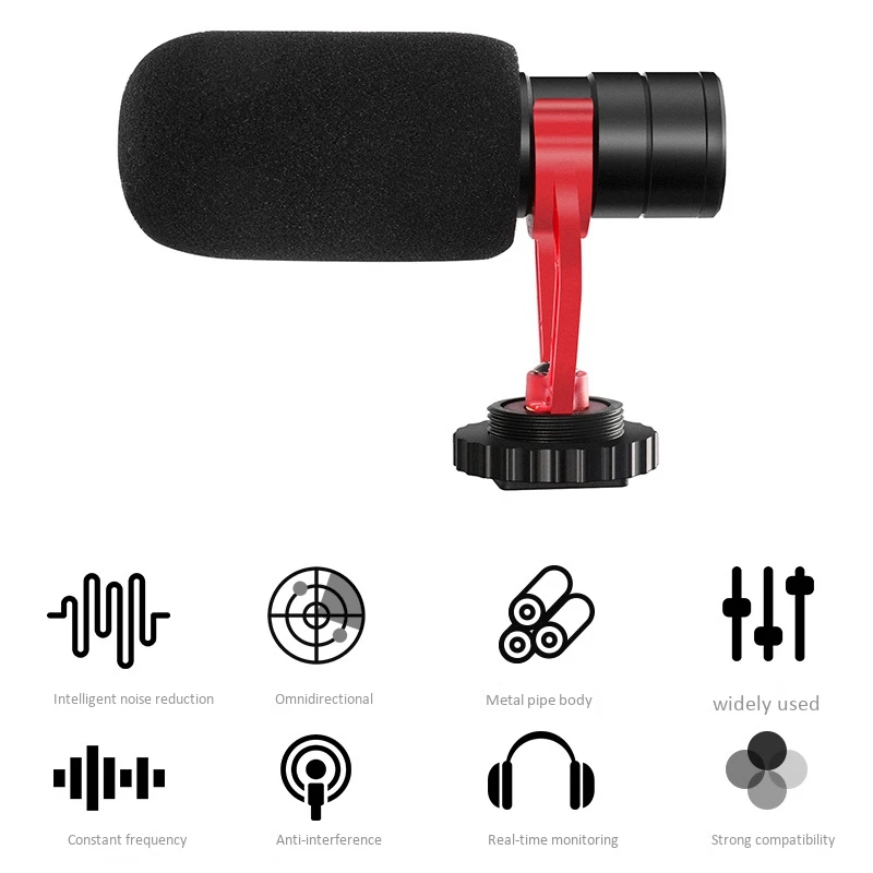 Camera Microphone Super-Cardioid Directional Condenser Video Noise Reduction for Sony Nikon Canon Fuji DSLRs | Электроника