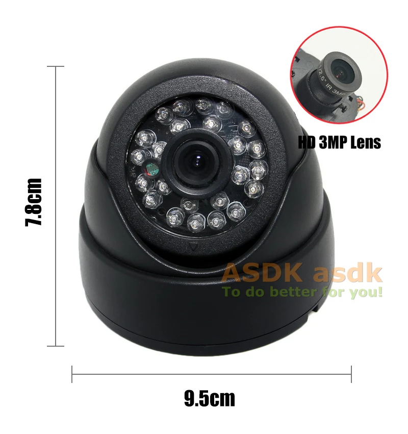 IP камера видеонаблюдения H.265 POE HD 3 Мп 1296/1080P 24 светодиода|Камеры видеонаблюдения| |
