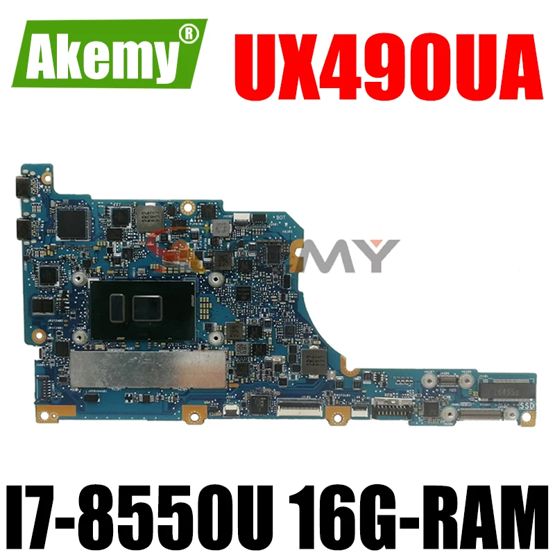 

UX490UA motherboard For ASUS zenbook UX490U UX490UA UX490UAR Laptop mainboard 16G-RAM I7-8550U
