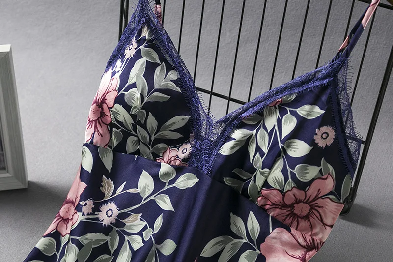 Сексуальное женское платье-Пижама с v-образным вырезом ночная рубашка на