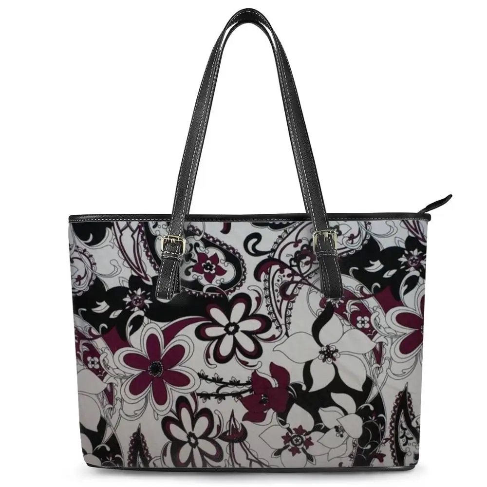 

Polynesian tribal style Print PU Leather Tote Bags Fashion Girls Large-capecity Handbags for Ladies Shoulder Crossbody Bags