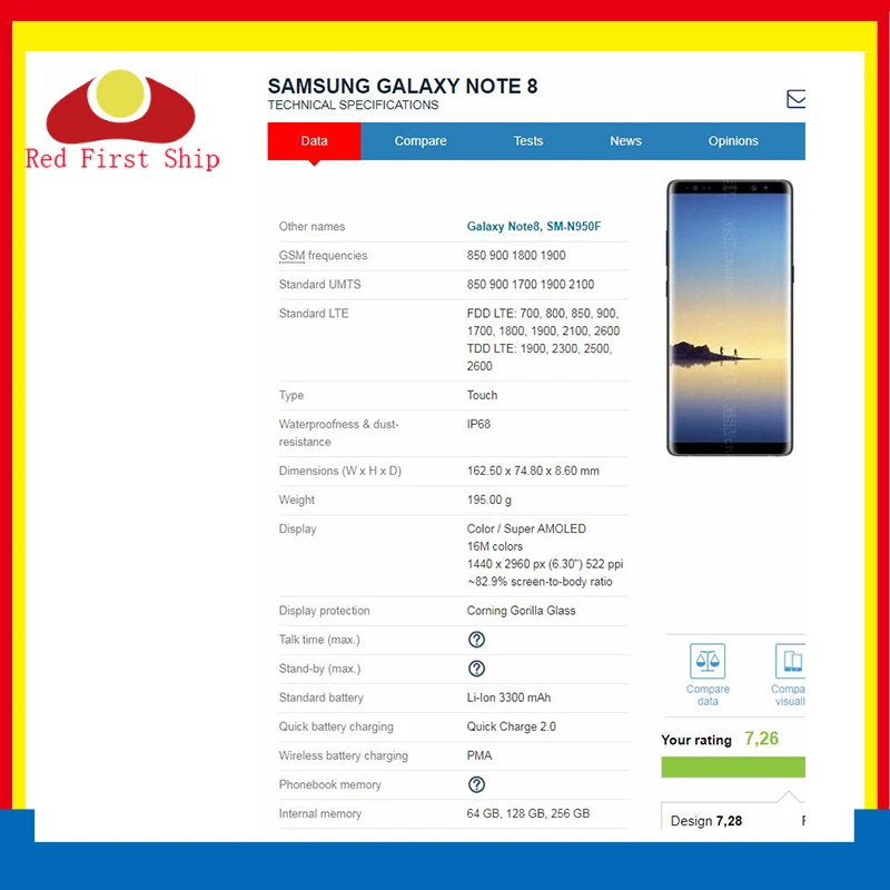 10 шт./лот сенсорный экран для Samsung Galaxy Note 8 Note8 N9500 N950FD N950U Сенсорная панель передняя