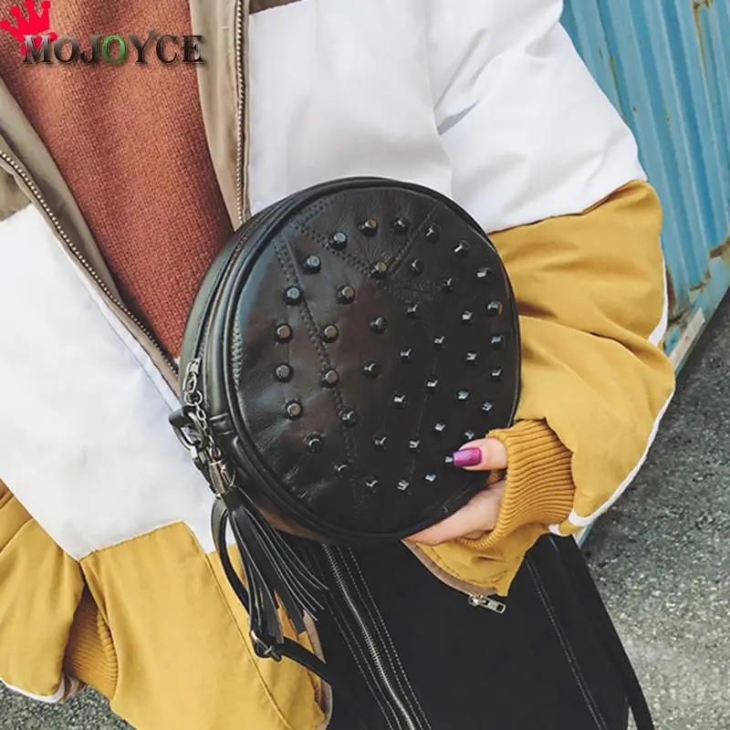 Сумка мессенджер из овчины женская брендовая Милая круглая мини сумка на плечо с