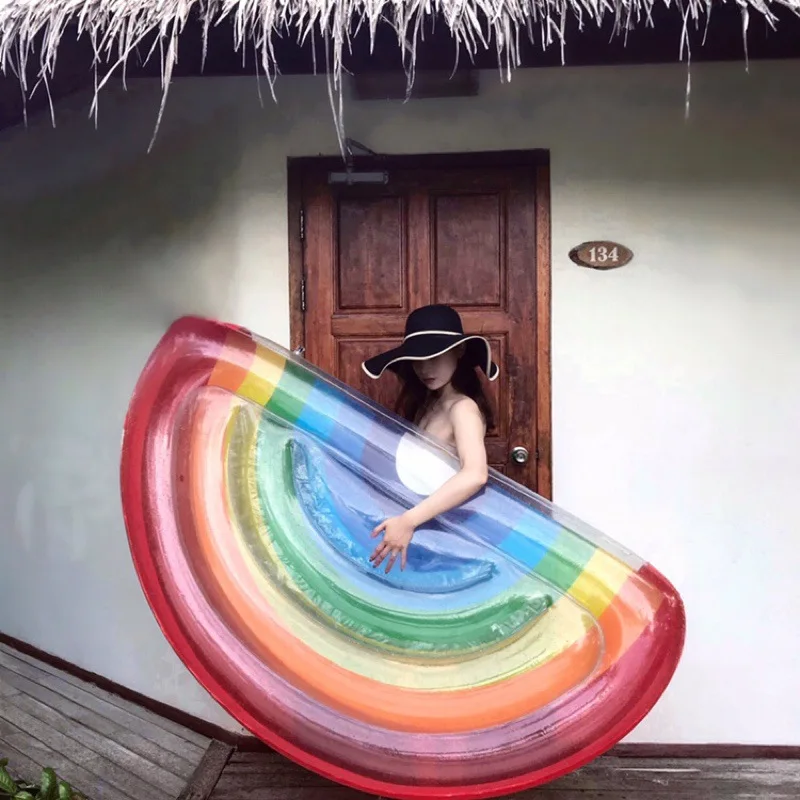 Надувное кольцо для плавания гигантская радужная пицца банан бассейна гостиная