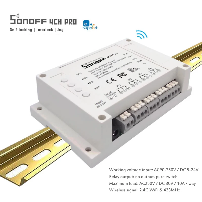 SONOFF 4CH PRO R3 беспроводной пульт дистанционного управления Sonoff 4 канала WIFI умный