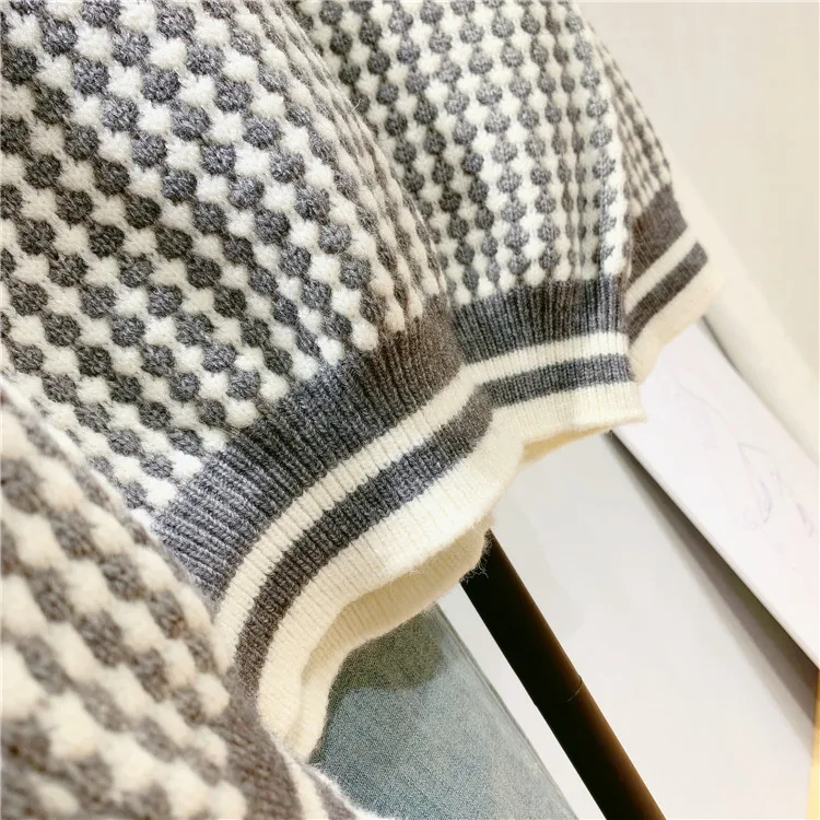 

2020 New Women Autumn O-Neck Sweater Long Sleeve Plaid Women Warm Sweater Fashion Winter Casual Women Pullovers Pull Femme