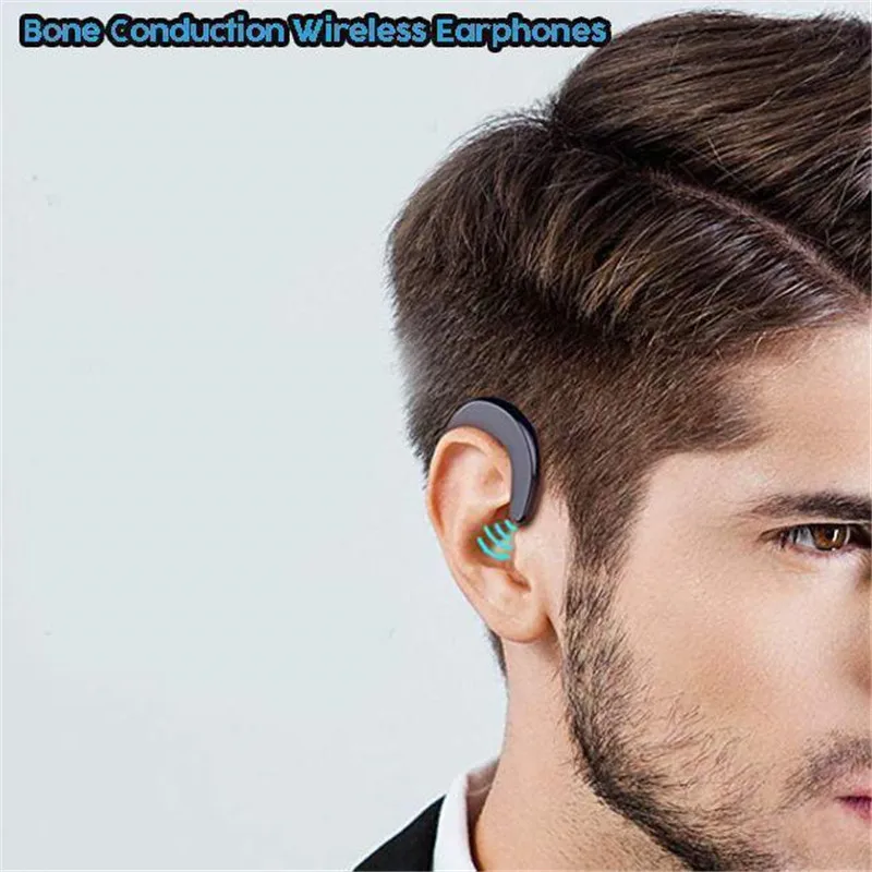 Беспроводные наушники с костной проводимостью Bluetooth ушным крючком Спортивная