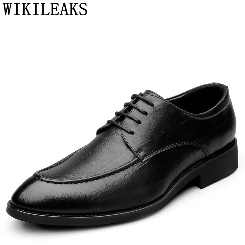 

Formal Shoes Men Classic Evening Dress Elevator Shoes For Men Coiffeur Italian Brand Men Dress Shoes Leather Wedding Dress Buty