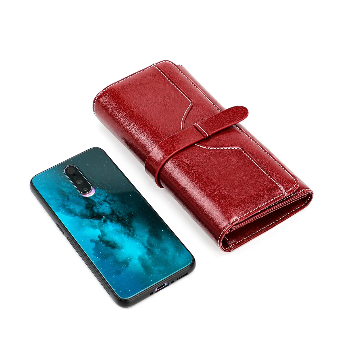 Senorita Vintage Women Wallet Split Leather Long Hasp Zipper Trifold Purse Credit Card Holder Wallet Female