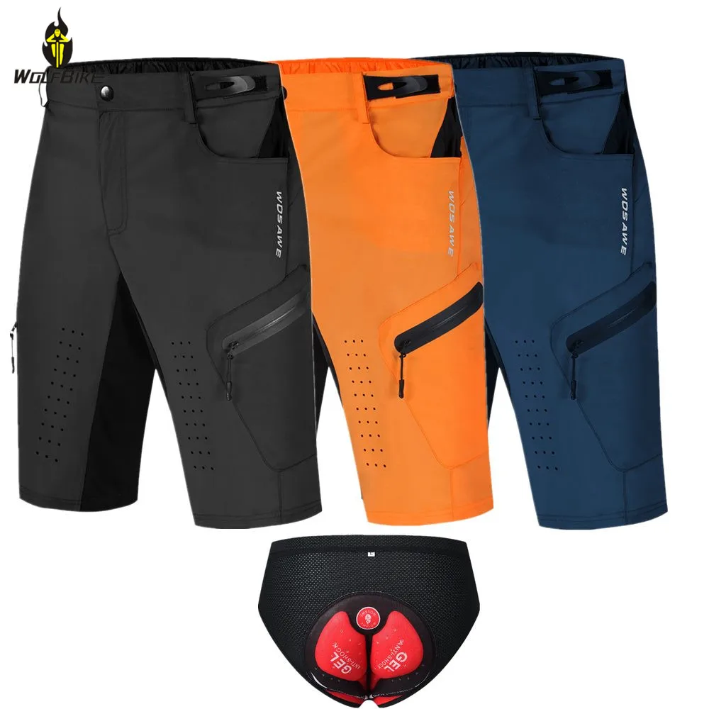 

WOSAWE Men's MTB Cycling Shorts Motocross Bike Underpants Breathable Loose Running Bicycle Downhill Shorts Ciclismo Clothing