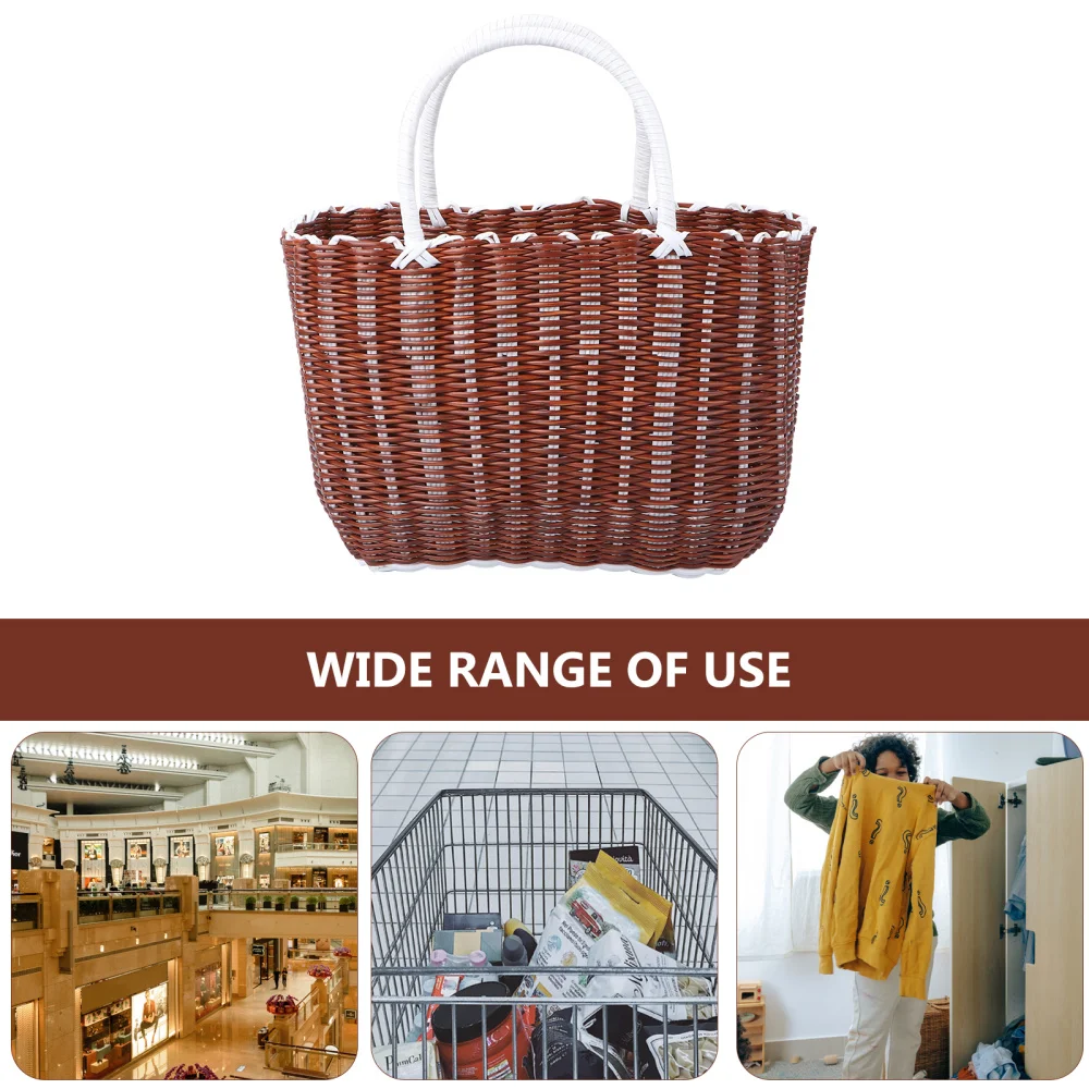 

1Pc Vegetables Basket Woven Shopping Basket Gift Basket Home Organizer