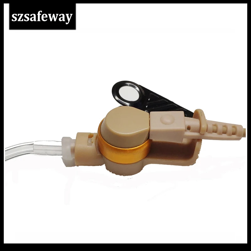 Двухпроводная рация бежевого цвета наушник телефон с кнопкой для разговора Kenwood