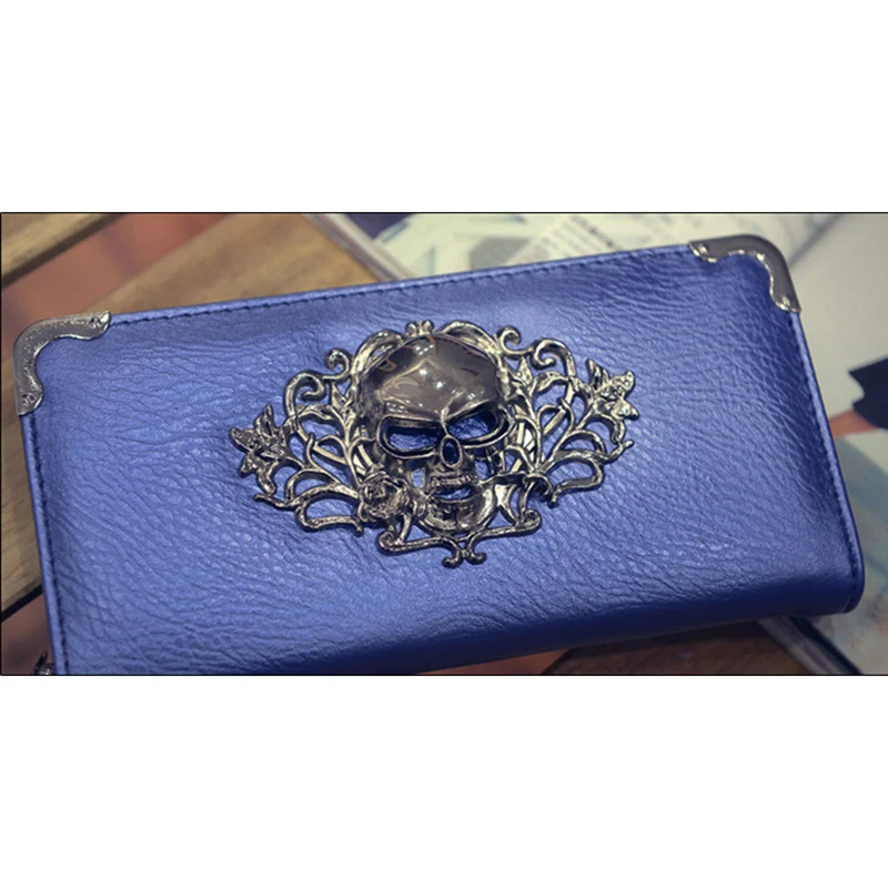 Женский кошелек из искусственной кожи с вырезами и черепами | Багаж сумки