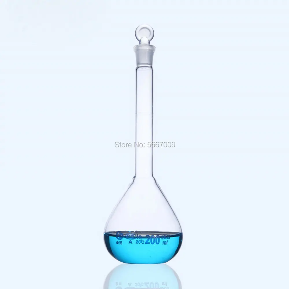 

2pcs/lot 5ml to 500ml Lab Clear Glass Volumetric Flask the Long Neck Quantitative Bottle laboratory equipment