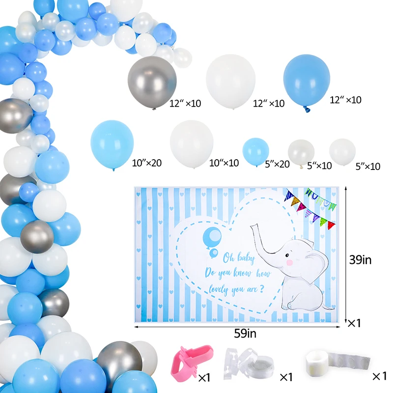 Тканевый фон для фотосъемки с изображением слона и воздушных шаров|Украшения