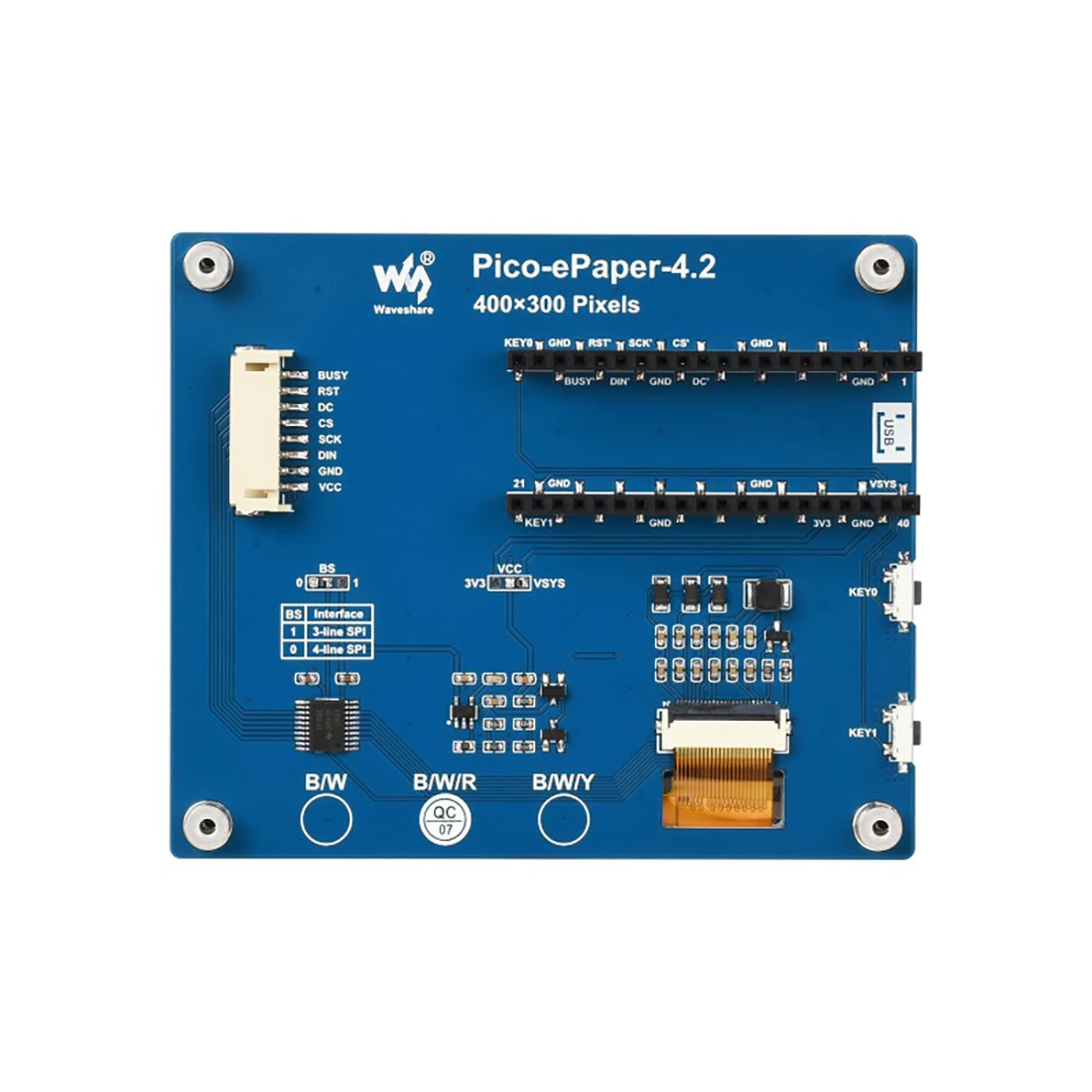 Дисплейный модуль E-Ink 4 2 дюйма (B) для Raspberry Pi Pico 400 × 300 красный/черный/белый