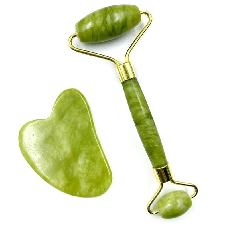 

Jade Roller Guasha Board Scraping Massager Tools for Face Body Facial Massage SPA Acupuncture Therapy Trigger Point
