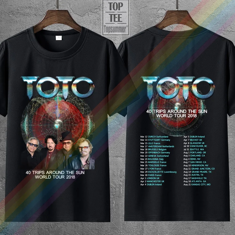 

Toto Band 40 Trips Around The Sun World Tour Tshirt Hippie Goth Tee Shirt Gothic Emo Summer Hip Hop T-Shirt Punk Rock T-Shirts