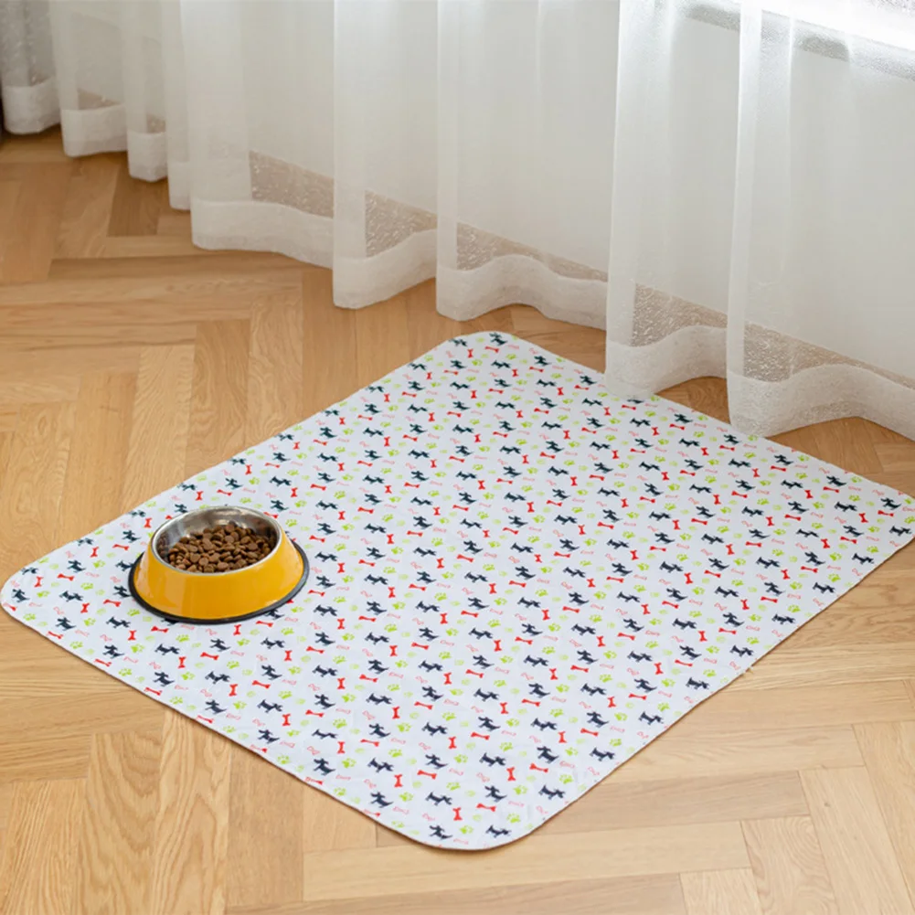 Reusable Pet Urine Pad Washable Dog Cat Diaper Mat 3 Layer Absorbent Dogs Diapers Pads Bone Paw Print For Sofa Bed Floor | Дом и сад