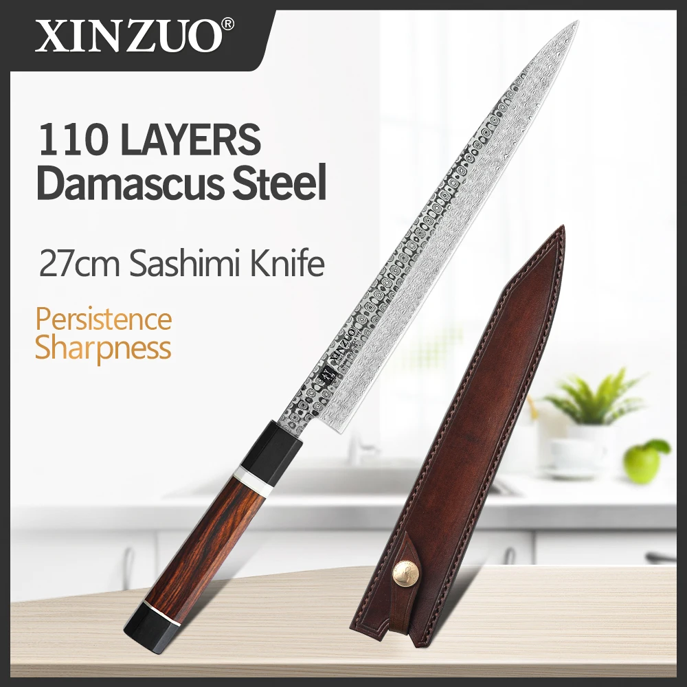XINZUO 270 мм Нож для суши 110 слоев Дамасские кухонные ножи шеф повара все новые