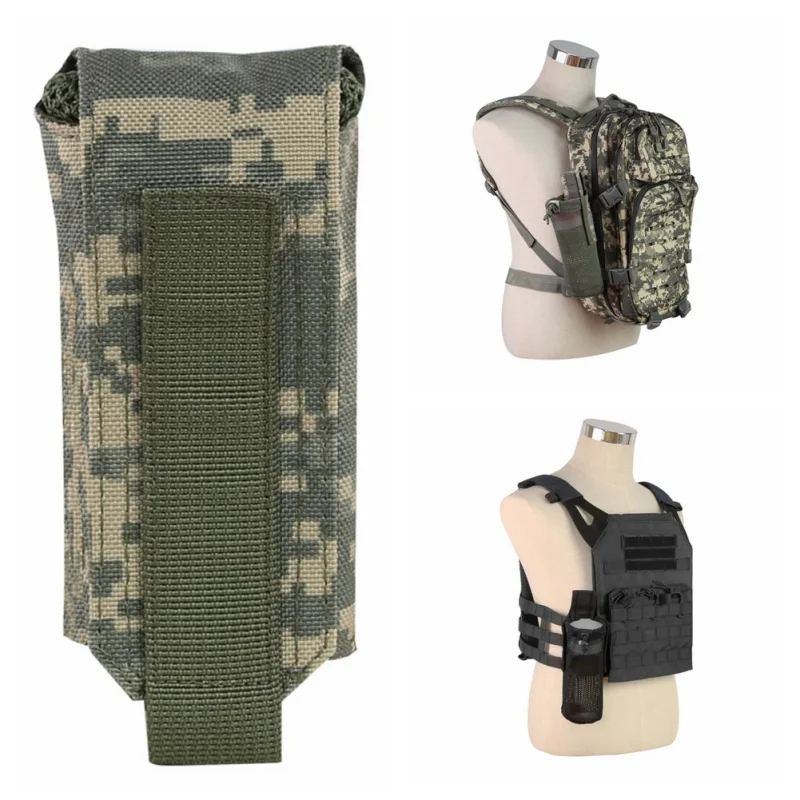 

Molle Tactical Water Bottle Bag Hidden Foldable Kettle Pouch Holder Multi-Purpose 1000D Nylon Outdoor Accessory