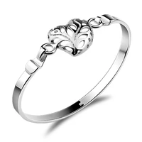 925 sterling silver hollow out heart bracelet bangle jewelry women ladies sweet romantic holiday gift