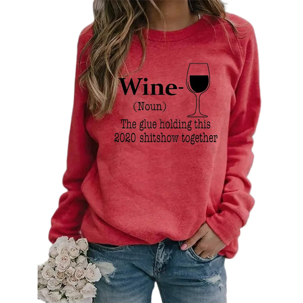

Women Hoodies Autumn 2020 Letter Print Wine Glasss Sweatshirt Oversized Streetwear Sweatshirts Hip Hop Cool Pullover Tops