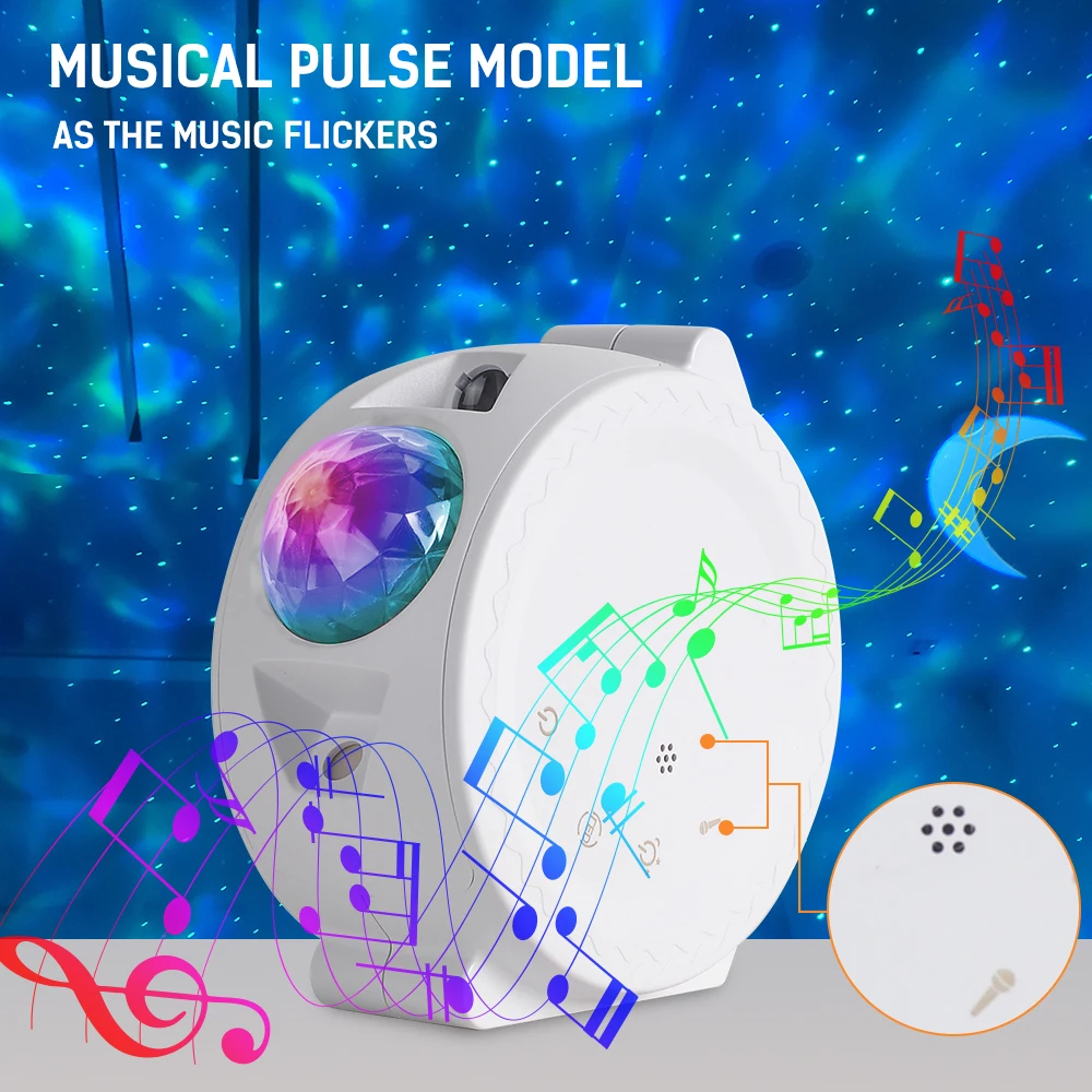 Звезда Луна проектор ночник светодиодное музыкальное Освещение Крытый точечный