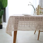 Полый вязаный крючком скатерть, кружевная бежевая ткань, американский кантри, скатерть для гостиной, спальни, коврик
