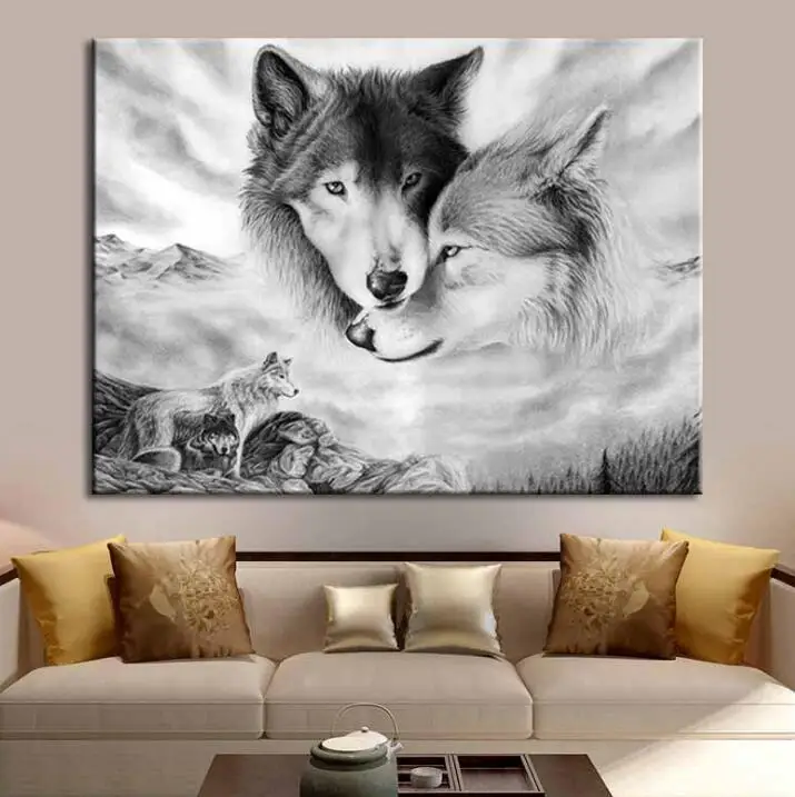 

Si Di Ke Decorative Wolf Paintings Animals Canvas Painting Posters Wall Home Decor Poster Pictures Oil Painting Drop Shipping