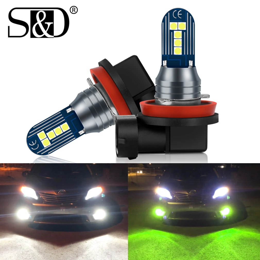 2 шт. светодиодные противотуманные фары H7 H8 H11 H10 HB3 HB4 9005 9006 для volkswagen peugeot Ford Lada |