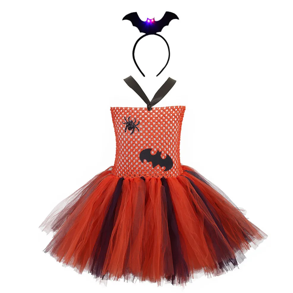 Платье пачка для девочек с повязкой на голову летучей мышью Детский костюм
