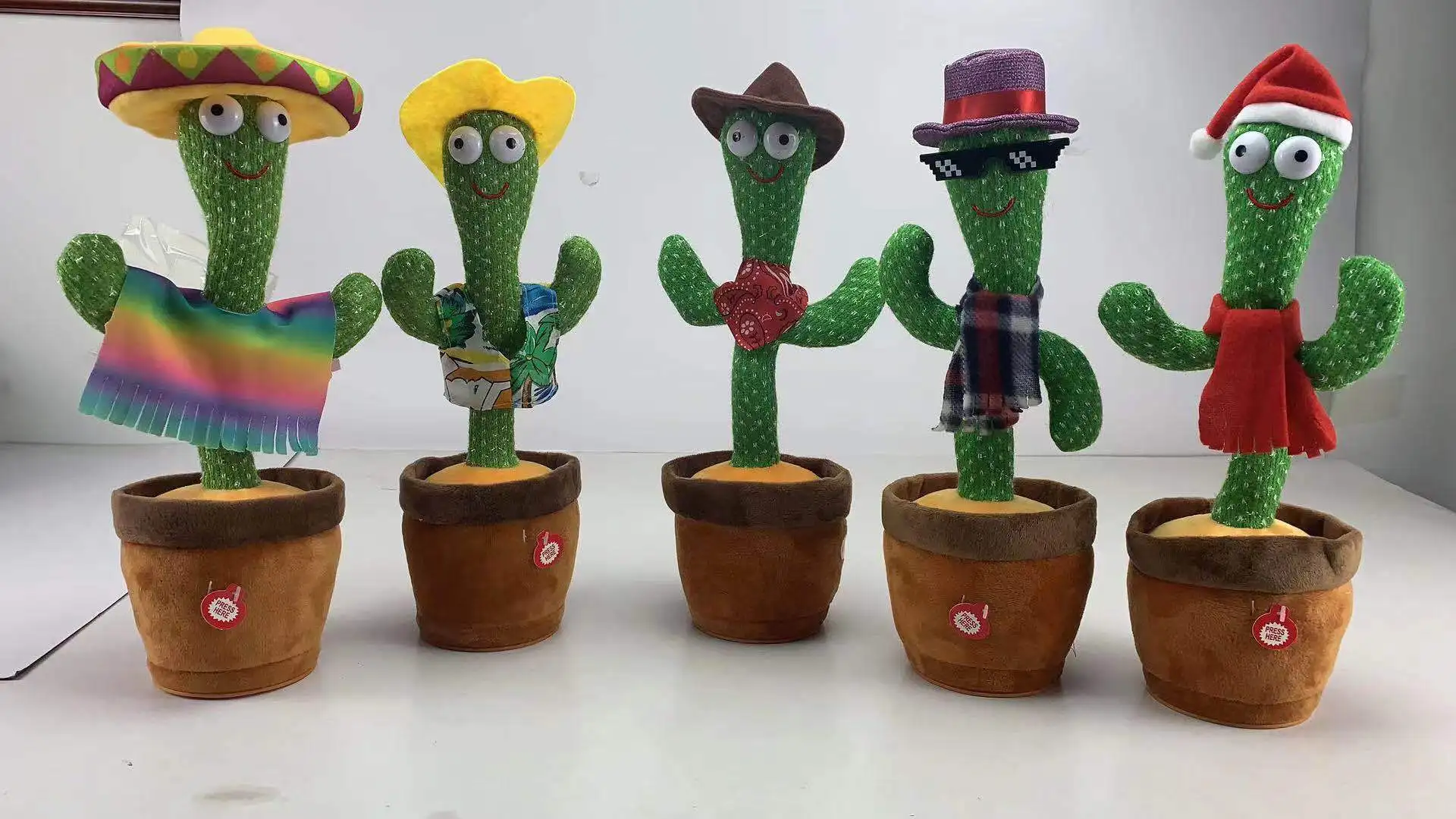 

New Electronic Dancing Cactus Singing Dancing Decoration Gift for Kids Funny Early Education Toys Knitted Fabric Plush Toys