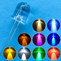 500pcs 10mm round top ultra bright emitting diode led white red green blue yellow uv pink orange light diodes lamp bulb min led