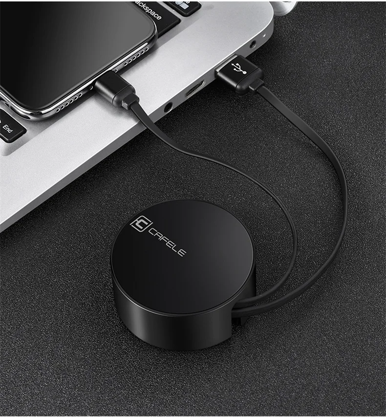 CAFELE Выдвижной USB кабель для iPhone X XI XS MAX usb кабель для зарядки для iPhone XIR XR 7 8 Plus мини портативный телефонный провод для передачи данных