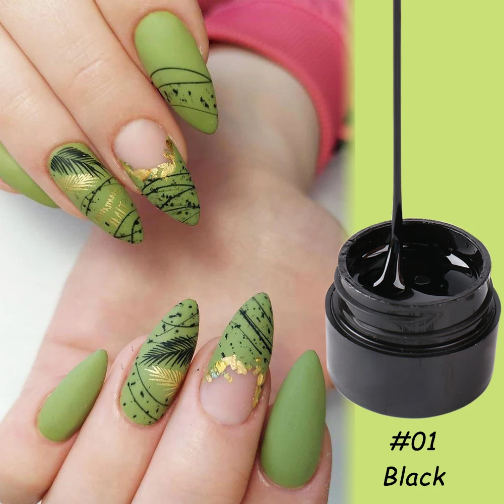 Гель-лак для ногтей Spider Web объемом 6 мл с черным и серебряным эластичным рисунком проволочной краской для декорирования ногтей, набор для маникюра FB1615.