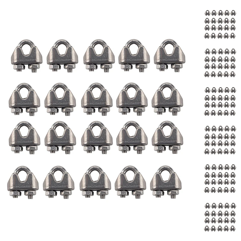 

20 шт Высокое качество 304 Проволока из нержавеющей стали Веревка Патрон Зажим U Тип стальной провод зажим зажимного патрона кабель болты таке...