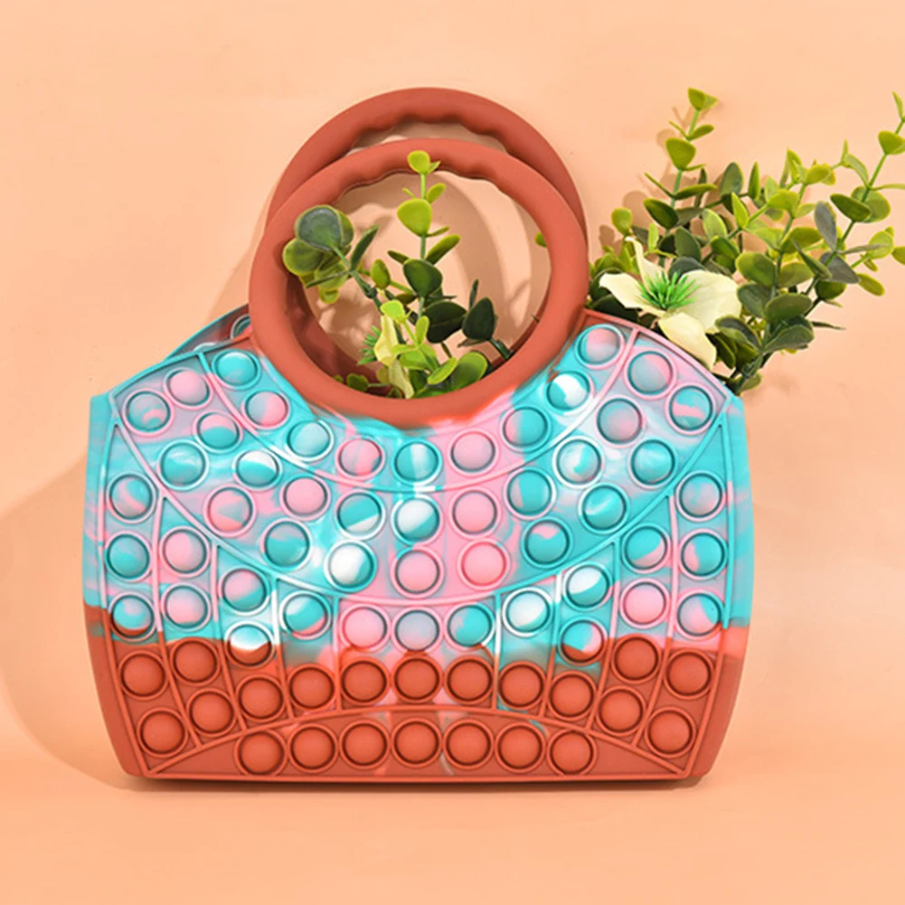 

Женская Повседневная сумка с пузырчатыми ручками, антистрессовые пузырчатые сумки с пузырчатыми ручками, Симпатичные сумки с ионизацией д...