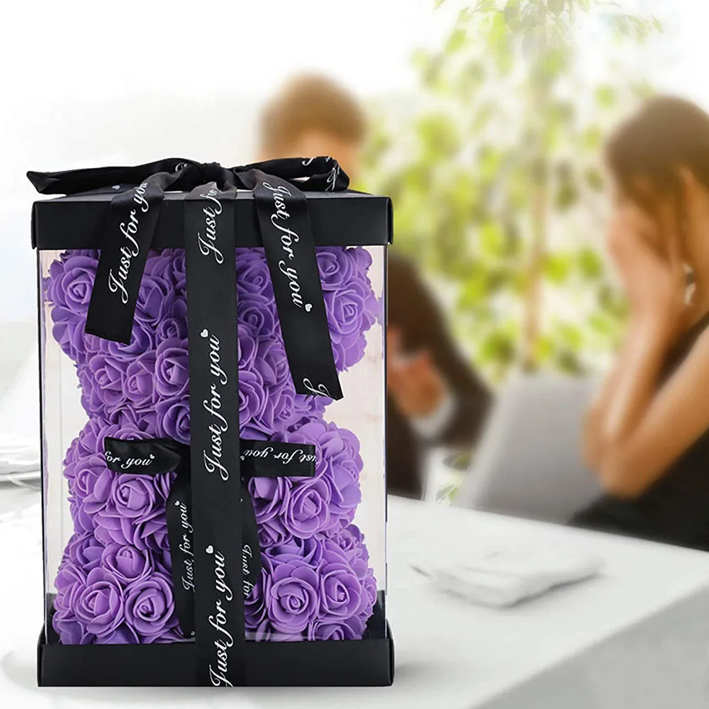 Подарок на день Святого Валентина 25 см красная роза мишка тедди цветок