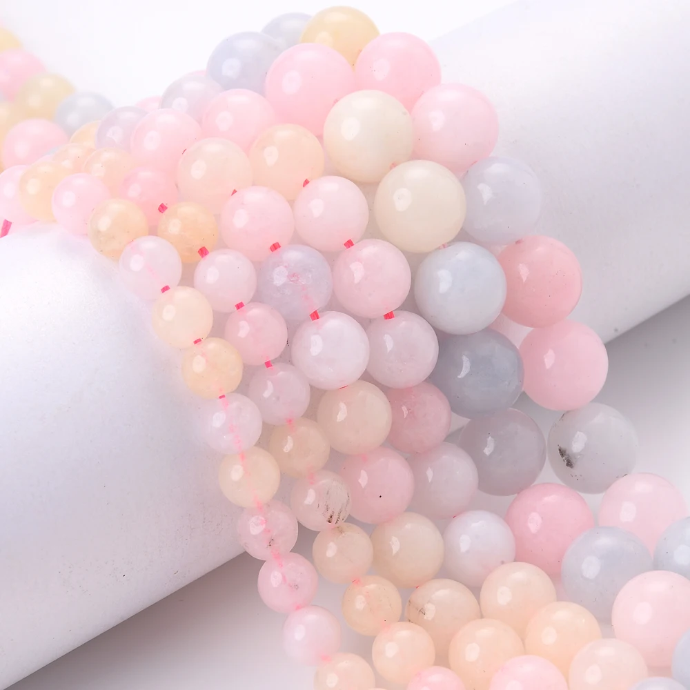 Бусина из натурального камня морганита 6/8/10 мм