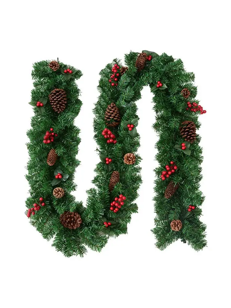 Рождественская гирлянда из ротанга традиционный Рождественский венок подвесной