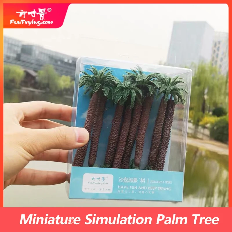 8pcs 110mm Ho Scale Palm Trees Model Simulation Coconut Tree Sand Table Landscape Train Railway Layout Diy Material Diorama