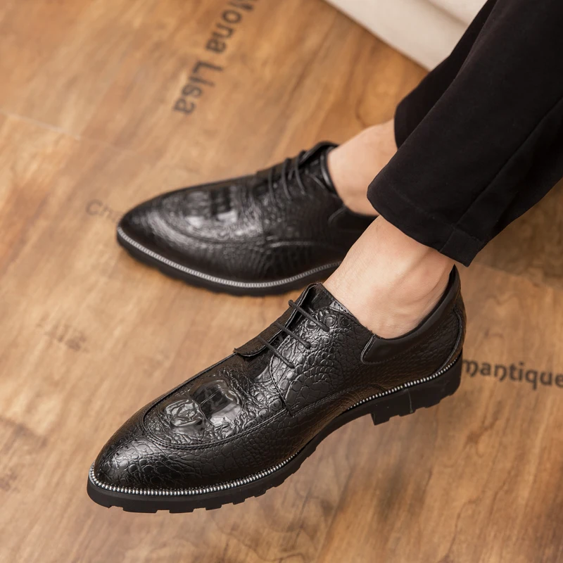 

Men's Casual Shoes outdoor breathable dress Genuine Leather Men Shoes Lace-Up Men flats Fashion black men loafers big size 48 a4