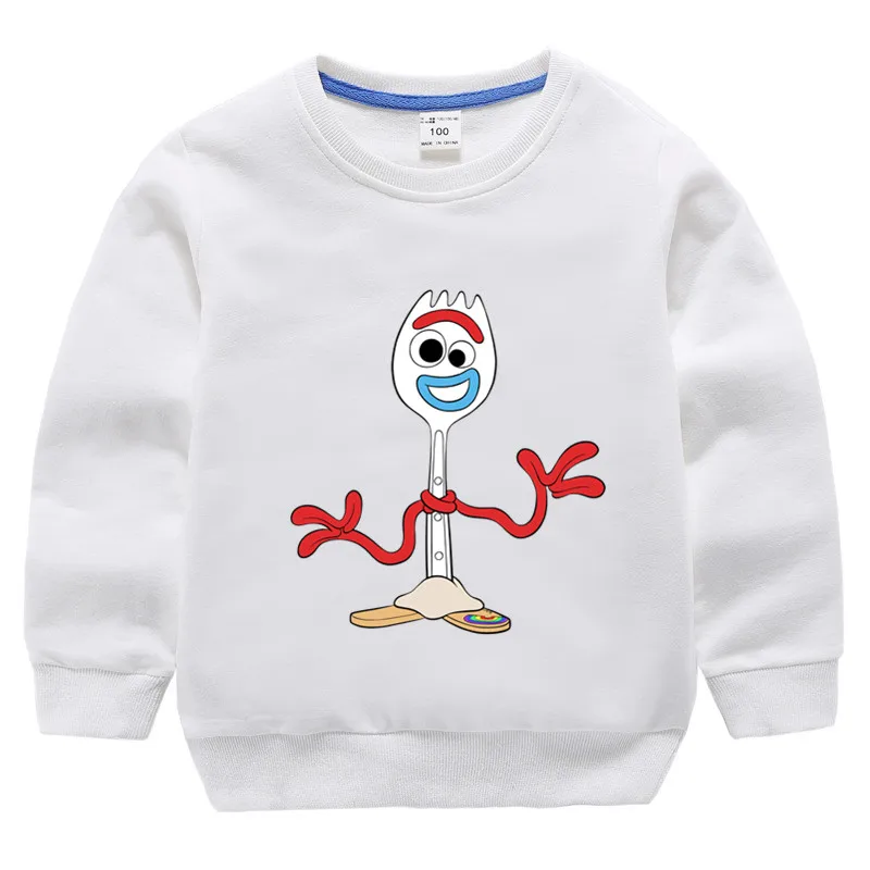 Детские хлопковые толстовки с капюшоном принтом форки хлопковый пуловер для