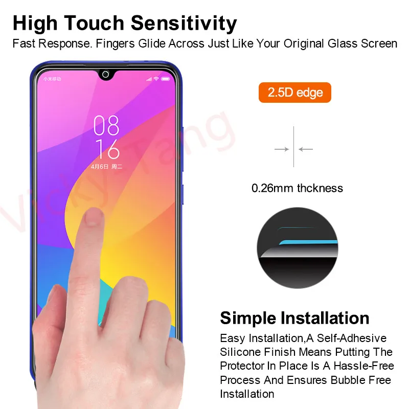 2.5D Tempered Glass for Xiaomi Mi CC9 Screen Protector 9H Case On Phone Protective For CC9e MiCC9 C9 Cover | Мобильные телефоны и