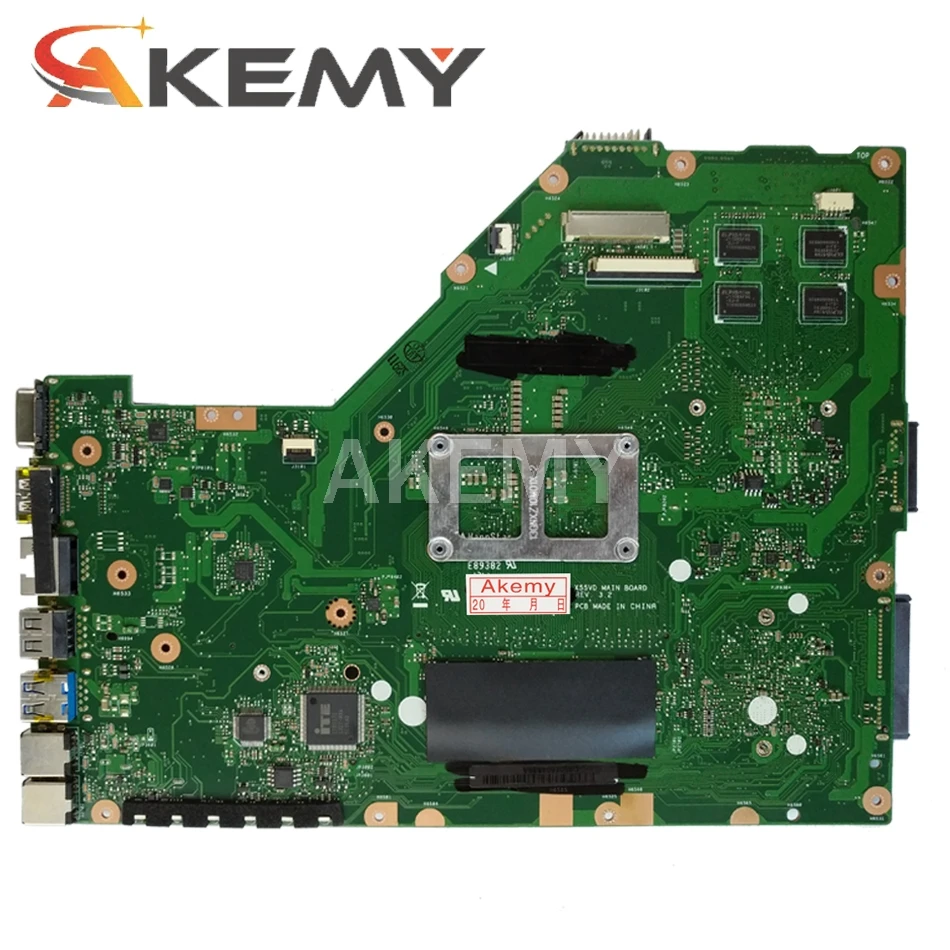 

AKemy X55VD For ASUS X55VD X55V X55C X55VDR Laptop motherboard I3-2350M CPU REV.3.1 4GB with graphic card Mainboard test good