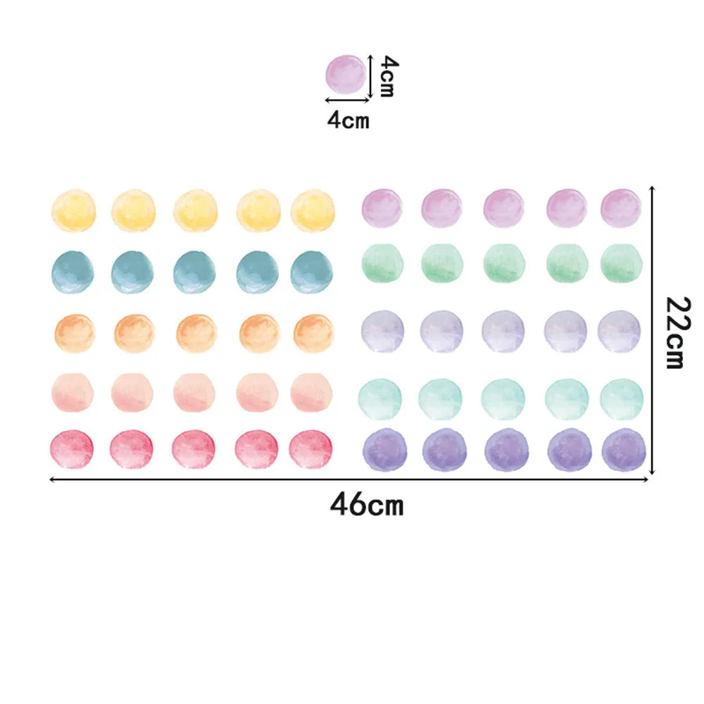 Colorful Dot Decal Watercolor Polka Dots Wall Sticker for Nursery Kids Bedroom Classroom Decor Multicolor Circle Window Clings images - 6